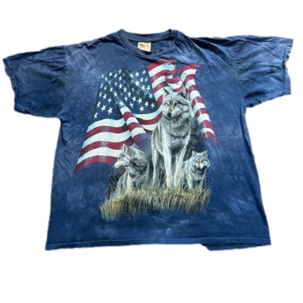Vtg The Mountain 100% Cotton Wolf Oversize Tee